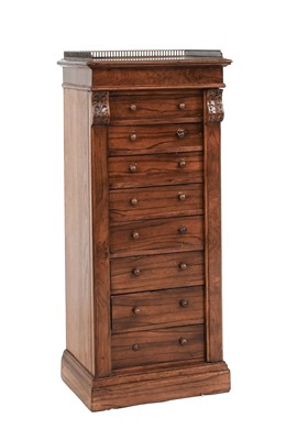 Lot 753 - A Victorian Walnut Straight Front Wellington...