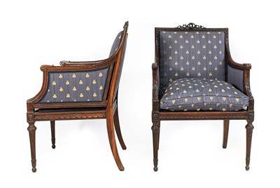 Lot 885 - A Pair of Carved Mahogany Armchairs, circa...