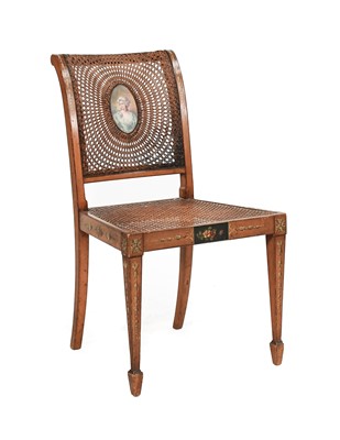 Lot 761 - A Satinwood and Polychrome Painted Side Chair,...