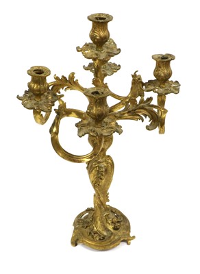 Lot 535 - A French Gilt Metal Five-Light Candelabrum, in...