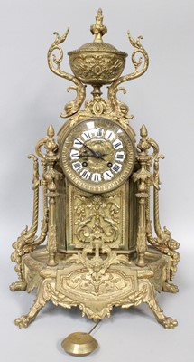 Lot 239 - A Gilt Metal Striking Mantel Clock, circa 1900,...