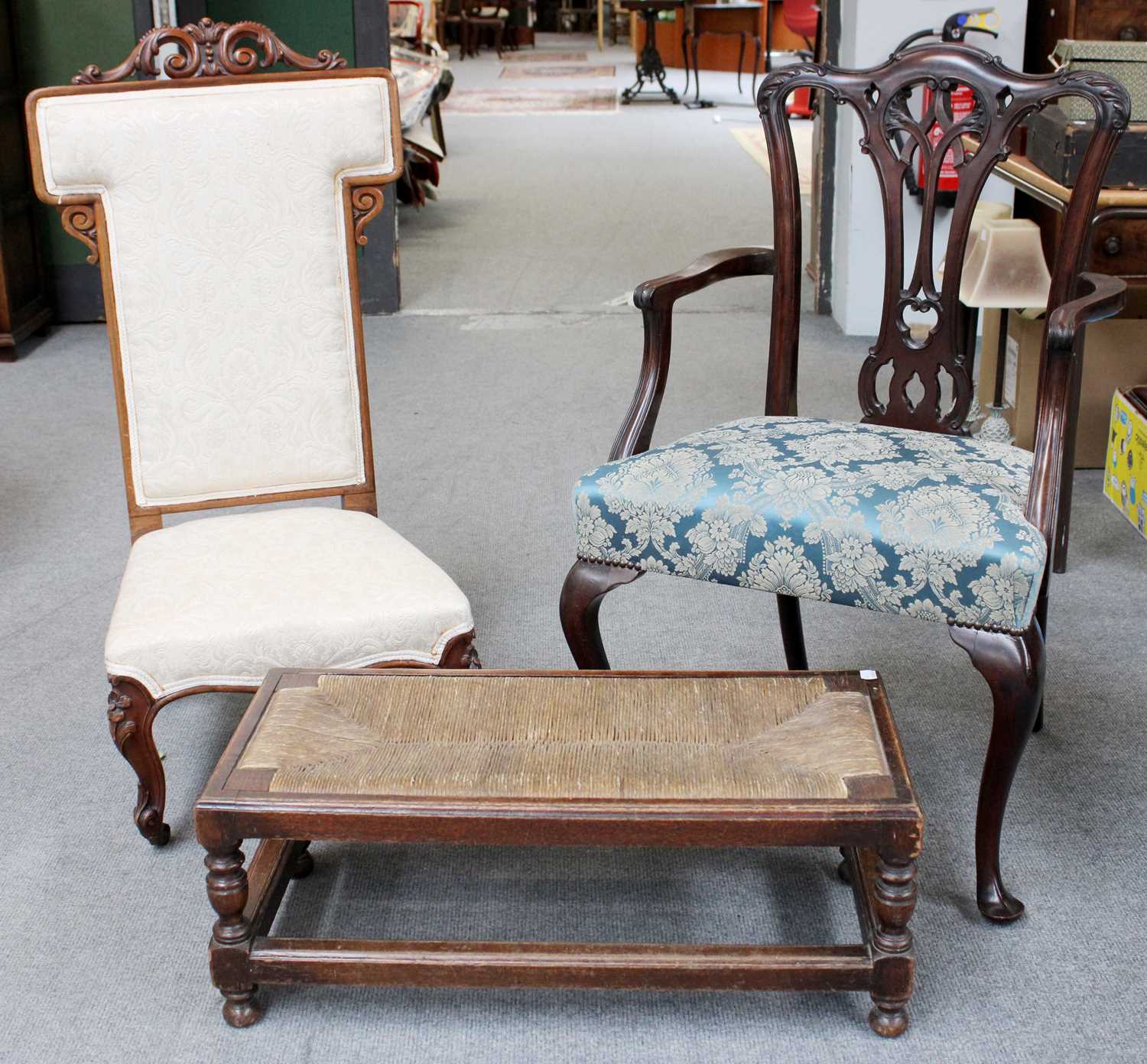 Lot 1190 - A Single 19th Century Mahogany Carver Chair,...