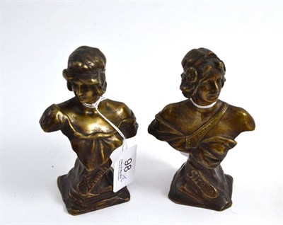 Lot 98 - Pair of bronze busts 'Sirene' and 'Nymphe'