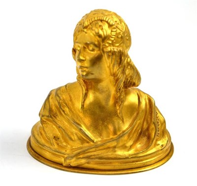 Lot 99 - Gilt bronze bust of a maiden, signed P.Loiseau Rousseau