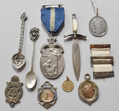 Lot 117 - Assorted Silver Medals and Other Items,...