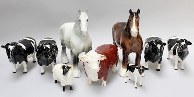 Lot 161 - Beswick Animals, including: Friesian Bull Ch. "...