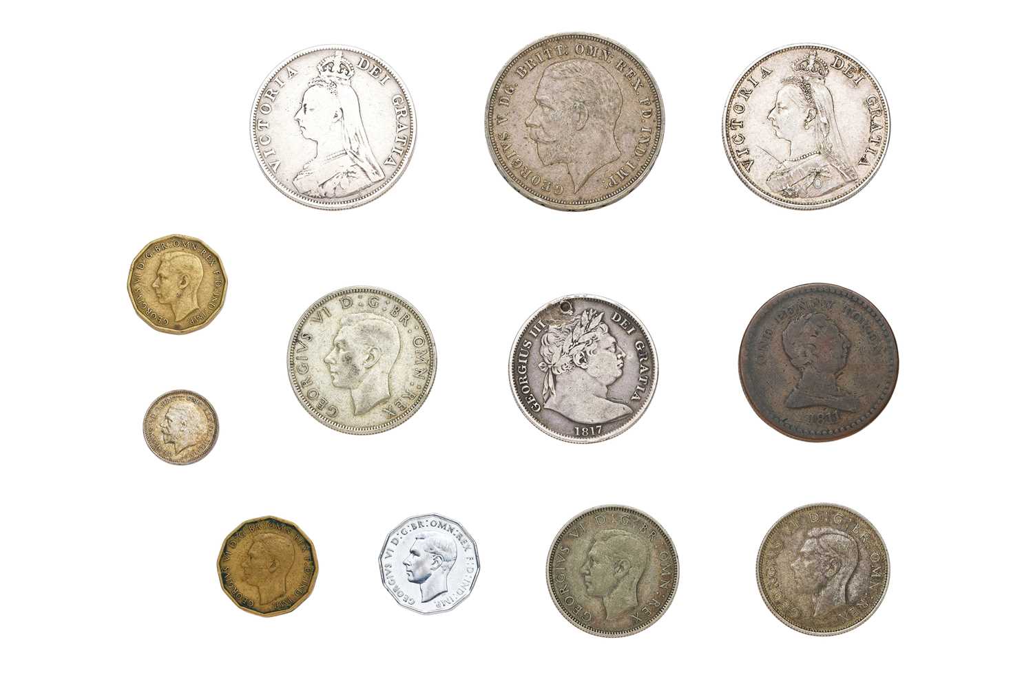 Lot 69 - Assortment of Mixed English Coinage, 12 coins