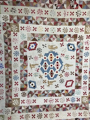 Lot 2144 - Early 19th Century Cotton Appliqué Bed Cover,...
