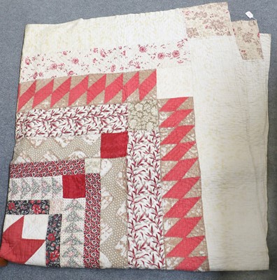 Lot 149 - 19th Century Patchwork Quilt, comprising a red...