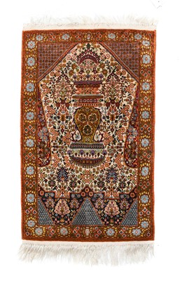 Lot 601 - Small Silk Prayer Rug, 2nd half 20th century...