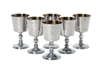 Lot 2101 - A Set of Six Elizabeth II Silver Goblets