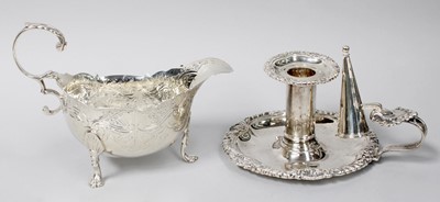 Lot 64 - A George III Silver Sauceboat and an Edward...