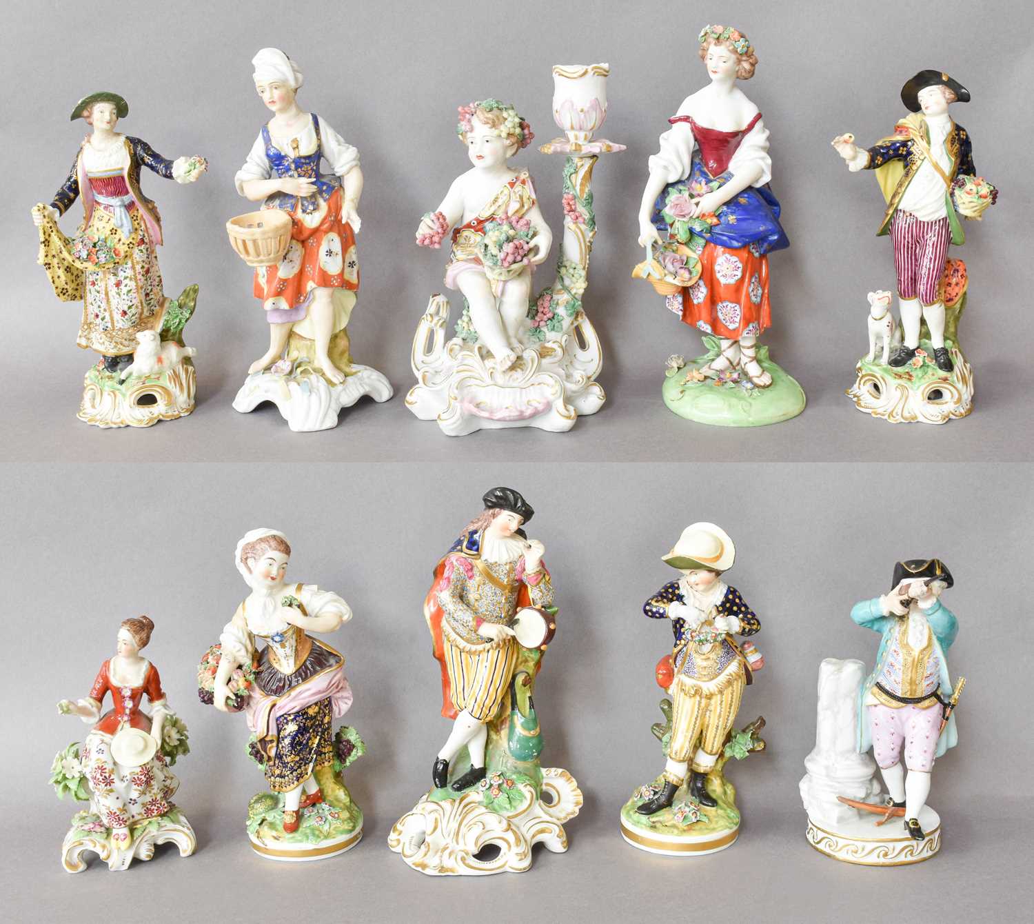 Lot 129 - A Collection of Derby Porcelain Figures, 19th...