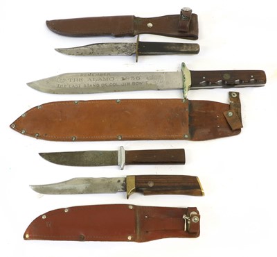 Lot 196 - A Bowie Knife, the 27cm clip-point steel blade...