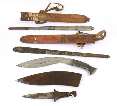 Lot 198 - A Nepalese Kukri, the 28.5cm curved fullered...