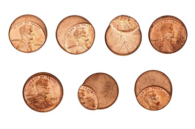 Lot 125 - 7x USA, Mint Error One Cent Coins, varying...