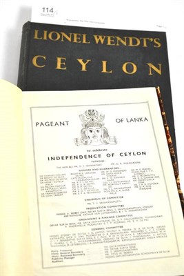 Lot 114 - Lionel Wendt's Ceylon, 1950, original cloth; Pageant of Lanka, to celebrate Independence of Ceylon