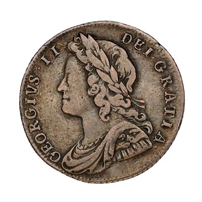 Lot 67 - George II, Sixpence 1728, roses and plumes in...
