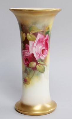 Lot 201 - A Royal Worcester Trumpet Shaped Vase, by...