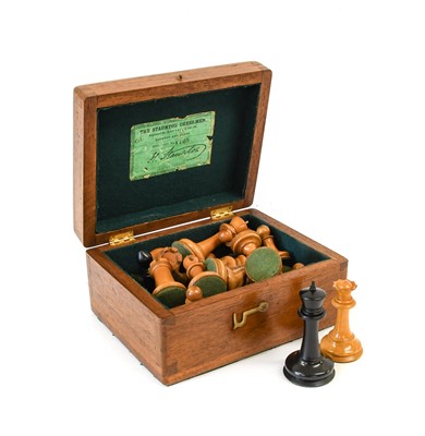 Lot 559 - A Staunton Boxwood and Ebony Chess Set, late...