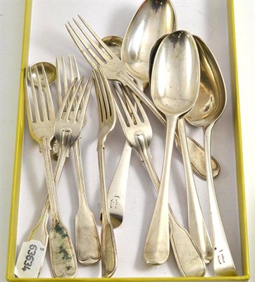 Lot 122 - An assortment of 18th century and later silver flatware