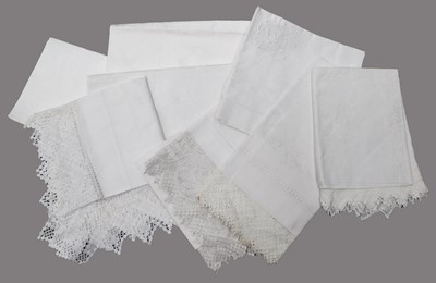 Lot 2127 - Assorted White Linen Table Linen, comprising...