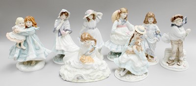Lot 308 - Royal Worcester Figures; together with three...