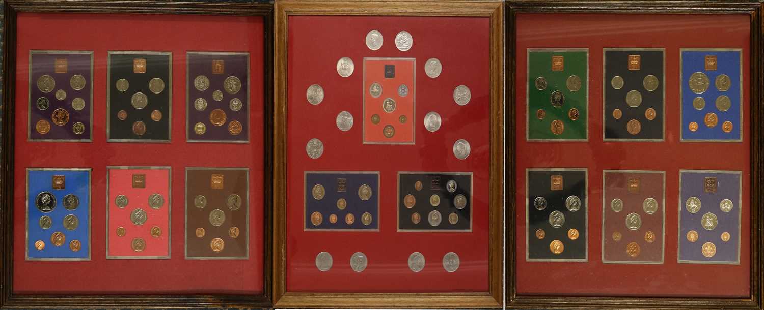 Lot 377 - Selection of Framed Proof Sets, 3 frames,...