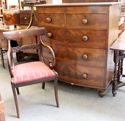 Lot 1170 - A 19th Century Mahogany Bowfront Four Height...