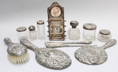 Lot 159 - A Collection of Silver Mounted Dressing Table...