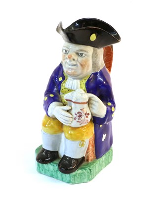 Lot 47 - A Pearlware Hearty Goodfellow Toby Jug, 19th...