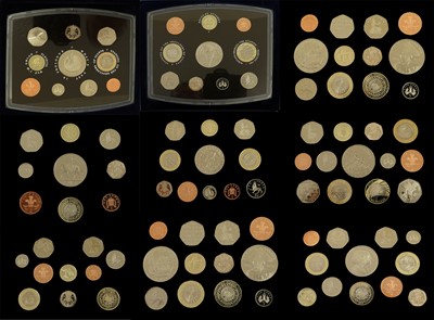 Lot 383 - 9x UK Proof Sets, comprising: 2000, 2001, 2002,...