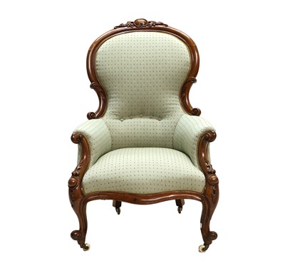 Lot 862 - A Victorian Mahogany-Framed Armchair, circa...