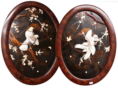 Lot 449 - A Pair of Japanese Bone and Mother of Pearl...