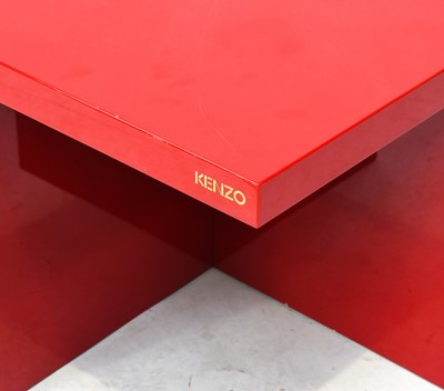 Lot 307 - A Kenzo of Paris Red Lacquer Square Coffee...