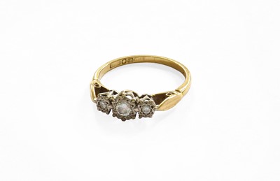 Lot 64 - An 18 Carat Gold Diamond Three Stone Ring, the...