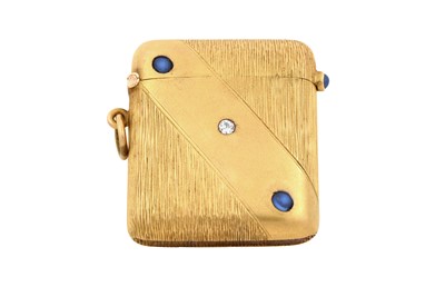 Lot 2073 - A Continental Diamond and Sapphire-Set Gold Vesta-Case