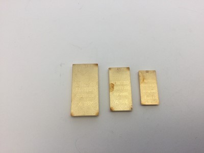 Lot 2064 - A Set of Three Elizabeth II Gold Ingots