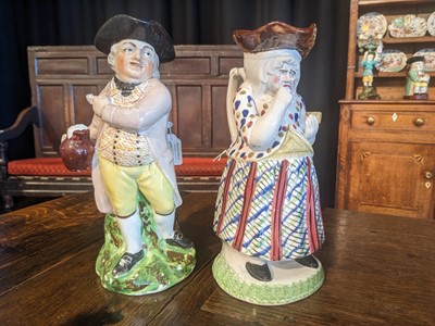 Lot 48 - A Pearlware Hearty Goodfellow Toby Jug, early...