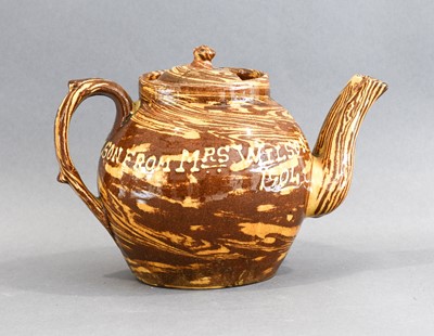 Lot 49 - A Surface Agate Teapot and Cover, dated 1902,...