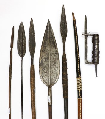 Lot 247 - A Collection of Five Various African Spears,...