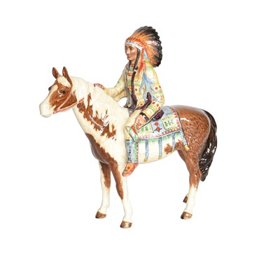 Lot 102 - Beswick Mounted Indian, model No. 1391,...