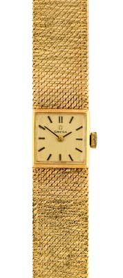 Lot 2314 - Omega: A Lady's 9 Carat Gold Wristwatch,...