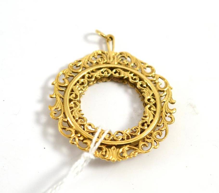 Lot 145 A 9ct gold pendant holder