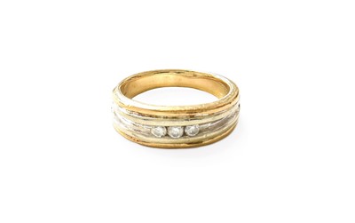 Lot 374 - A Bi-Colour 9 Carat Gold Diamond Three Stone...