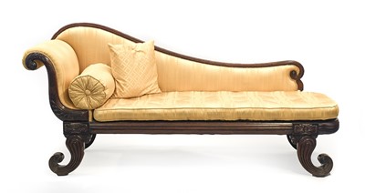 Lot 896 - A Regency Carved Mahogany Chaise Longue, early...