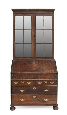 Lot 1116 - An Oak Bureau Bookcase, the associated top...