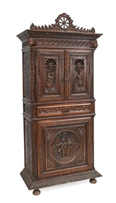 Lot 807 - A Late 19th Century Dutch Carved Oak Cabinet,...