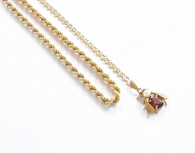 Lot 94 - A 9 Carat Gold Insect Pendant on A 9 Carat...