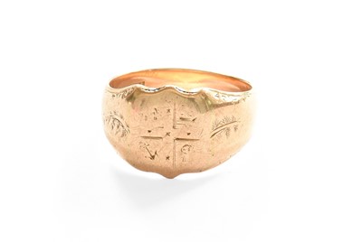 Lot 81 - A Signet Ring, stamped '18CT', finger size U